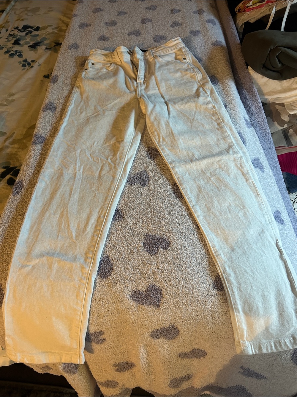 Zara Light Beige Straight Leg Jeans